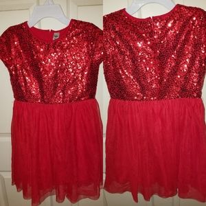Girl's Red Sequin Dress